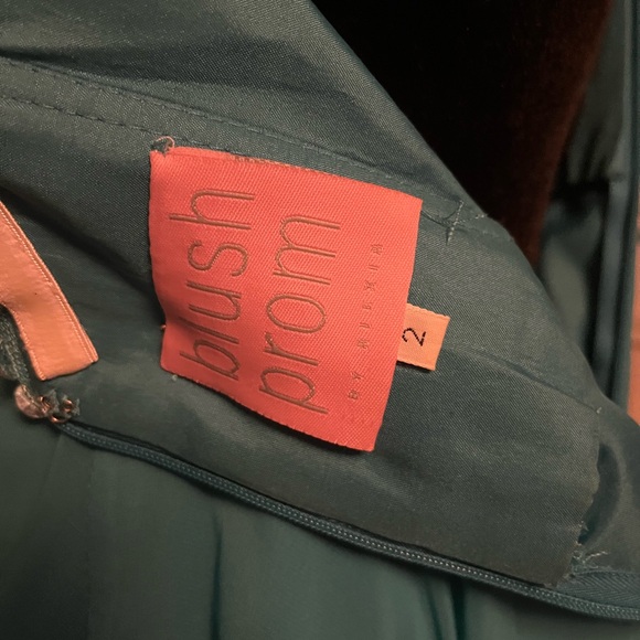 BLUSH PROM JAZZY JEWELS TURQUOISE GREEN STRAPLESS MAXI FORMAL PROM DRESS GOWN - Picture 11 of 11